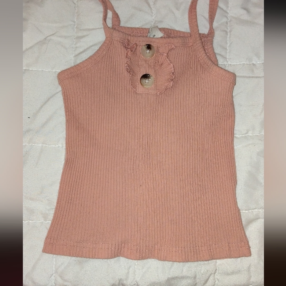 SHEIN Peach Ribbed Tank Top - Picture 2 of 3